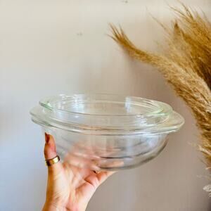3 VINTAGE PYREX Clear Glass Casserole Mixing Bowl Baking Dish Cookware USA